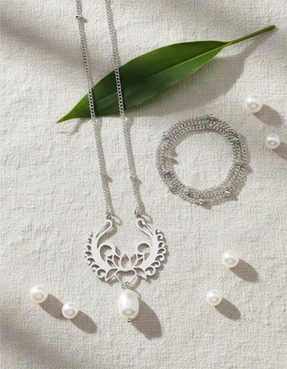 Collar Para Mujer Dije Loto Con Perla Natural De Agua Dulce 2