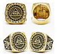 Gran Anillo Para Hombres Illuminati Novus Mason Color Oro - Miniatura 2