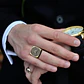 Gran Anillo Para Hombres Illuminati Novus Mason Color Oro - Miniatura 8