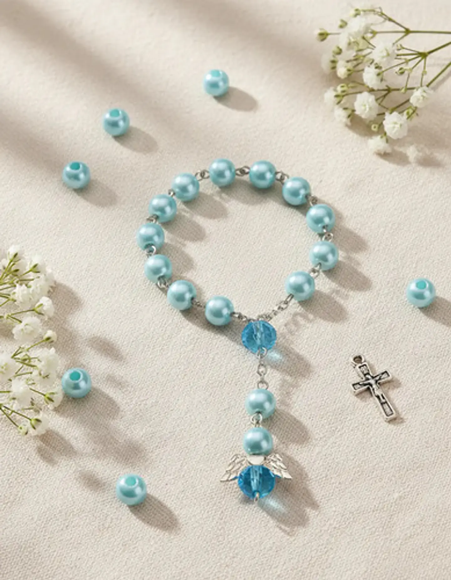 Set De 6 Pulseras Niños Rosario Ángel De La Guarda Bautismos 3