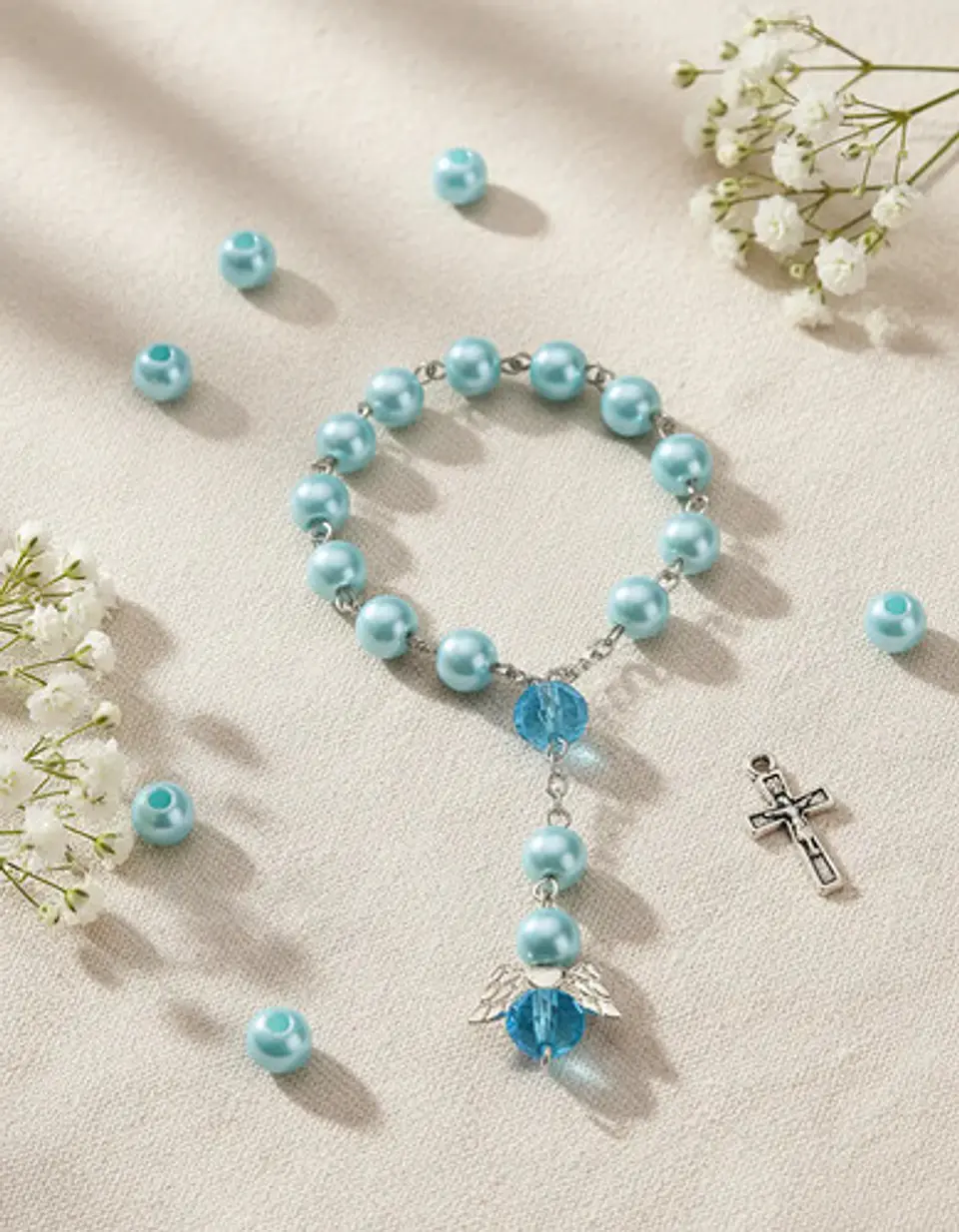 Set De 6 Pulseras Niños Rosario Ángel De La Guarda Bautismos 3