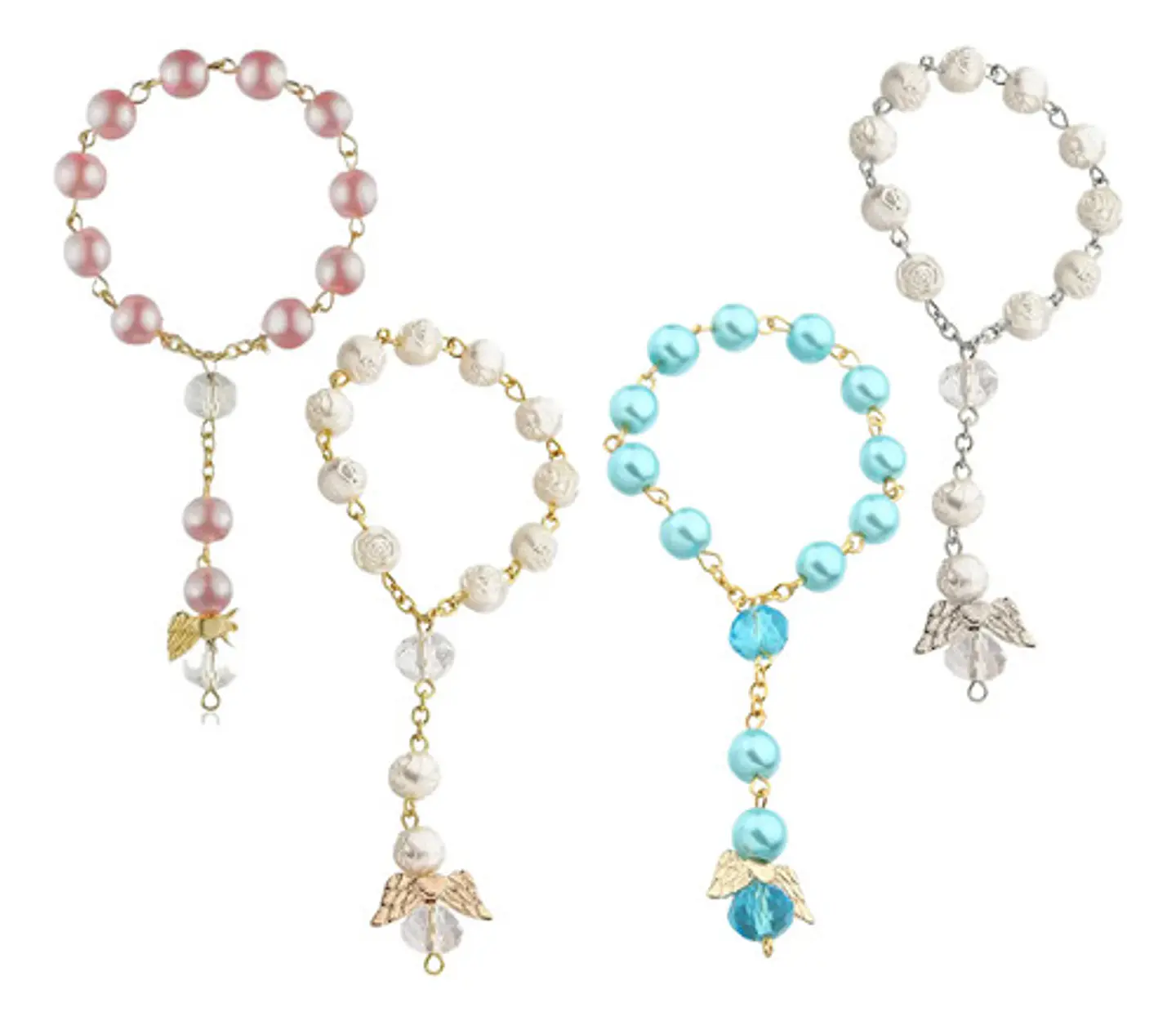 Set De 6 Pulseras Niños Rosario Ángel De La Guarda Bautismos 26