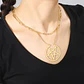 Collar Doble Cadena Para Mujer Con Dije Pentagrama De Acero - Miniatura 6
