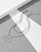 Collar Doble Cadena Para Mujer Con Dije Pentagrama De Acero - Miniatura 10