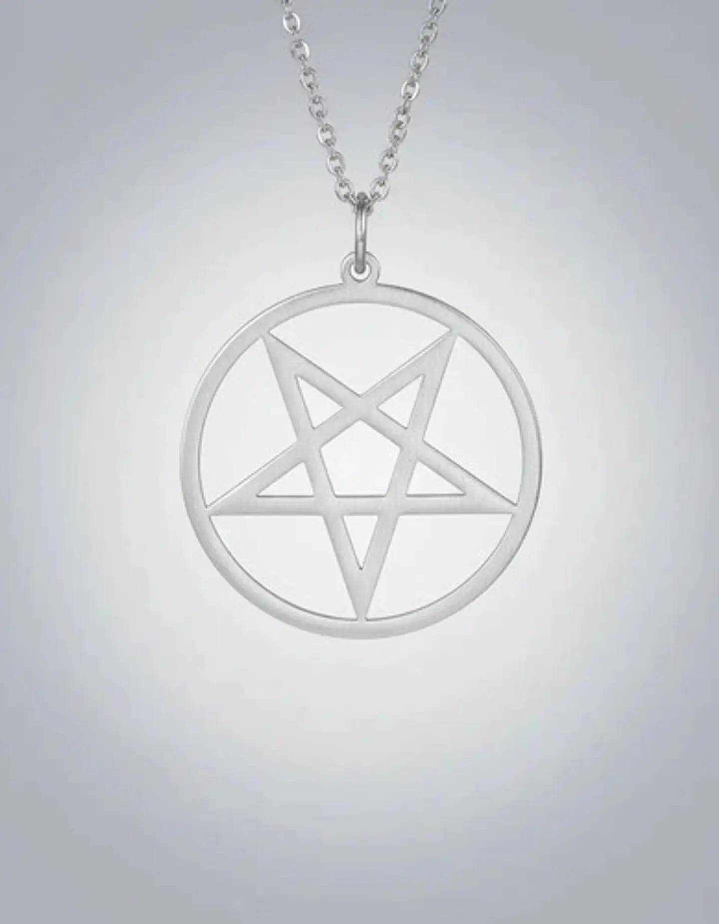 Collar Doble Cadena Para Mujer Con Dije Pentagrama De Acero 11