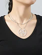 Collar Doble Cadena Para Mujer Con Dije Pentagrama De Acero - Miniatura 12
