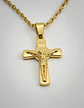 Collar Para Hombres Y Mujeres Dije Cruz Jesús Inri Color Oro - Miniatura 5