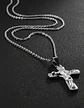 Collar Para Hombres Y Mujeres Dije Cruz Jesús Inri Color Oro - Miniatura 16