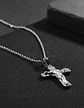 Collar Para Hombres Y Mujeres Dije Cruz Jesús Inri Color Oro - Miniatura 17