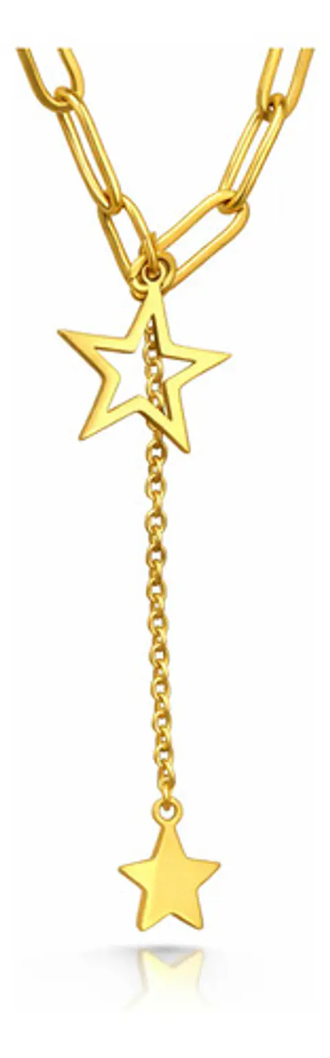 Collar Para Mujer Gargantilla Dije Estrella Doble Tipo Kpop
