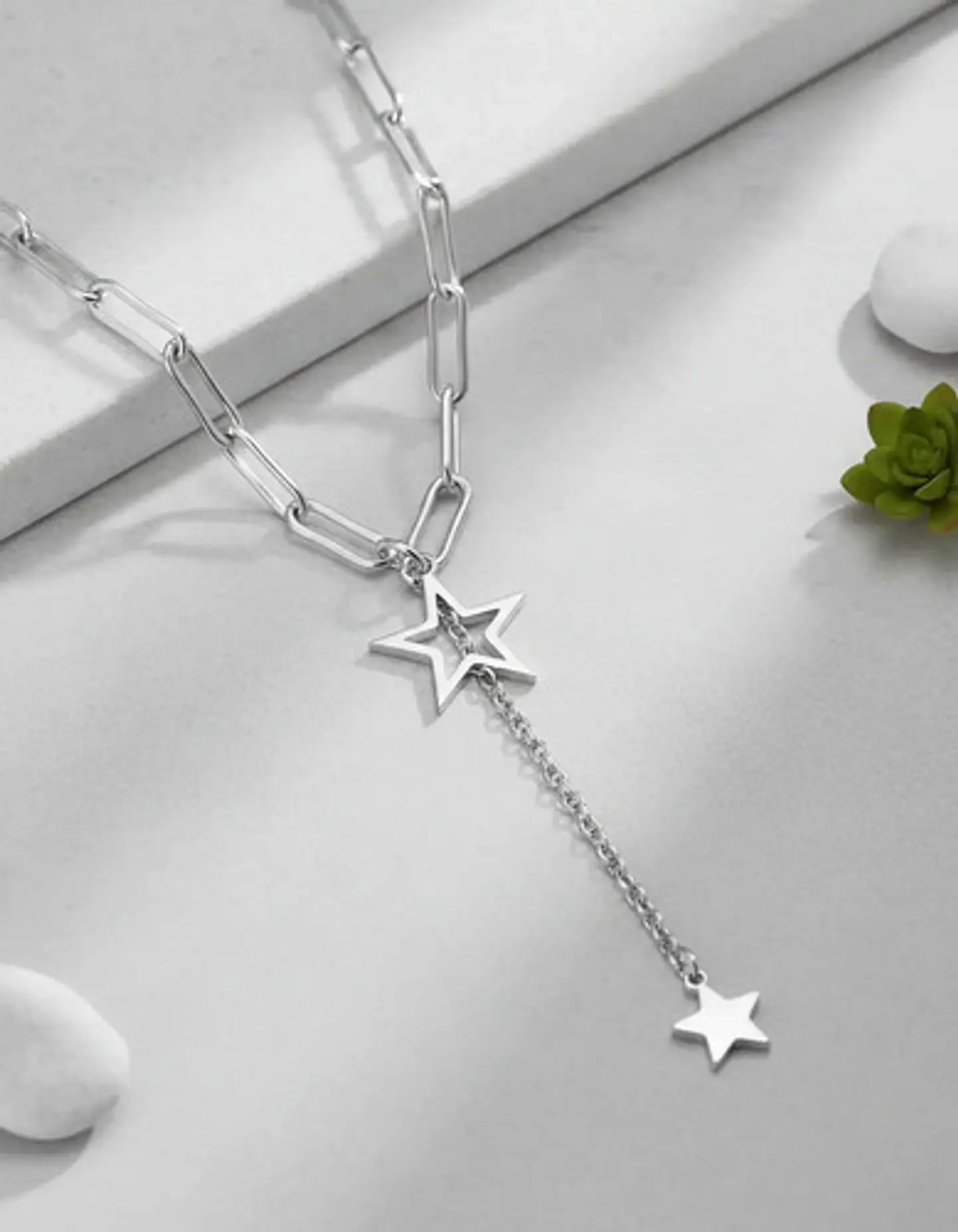 Collar Para Mujer Gargantilla Dije Estrella Doble Tipo Kpop 11