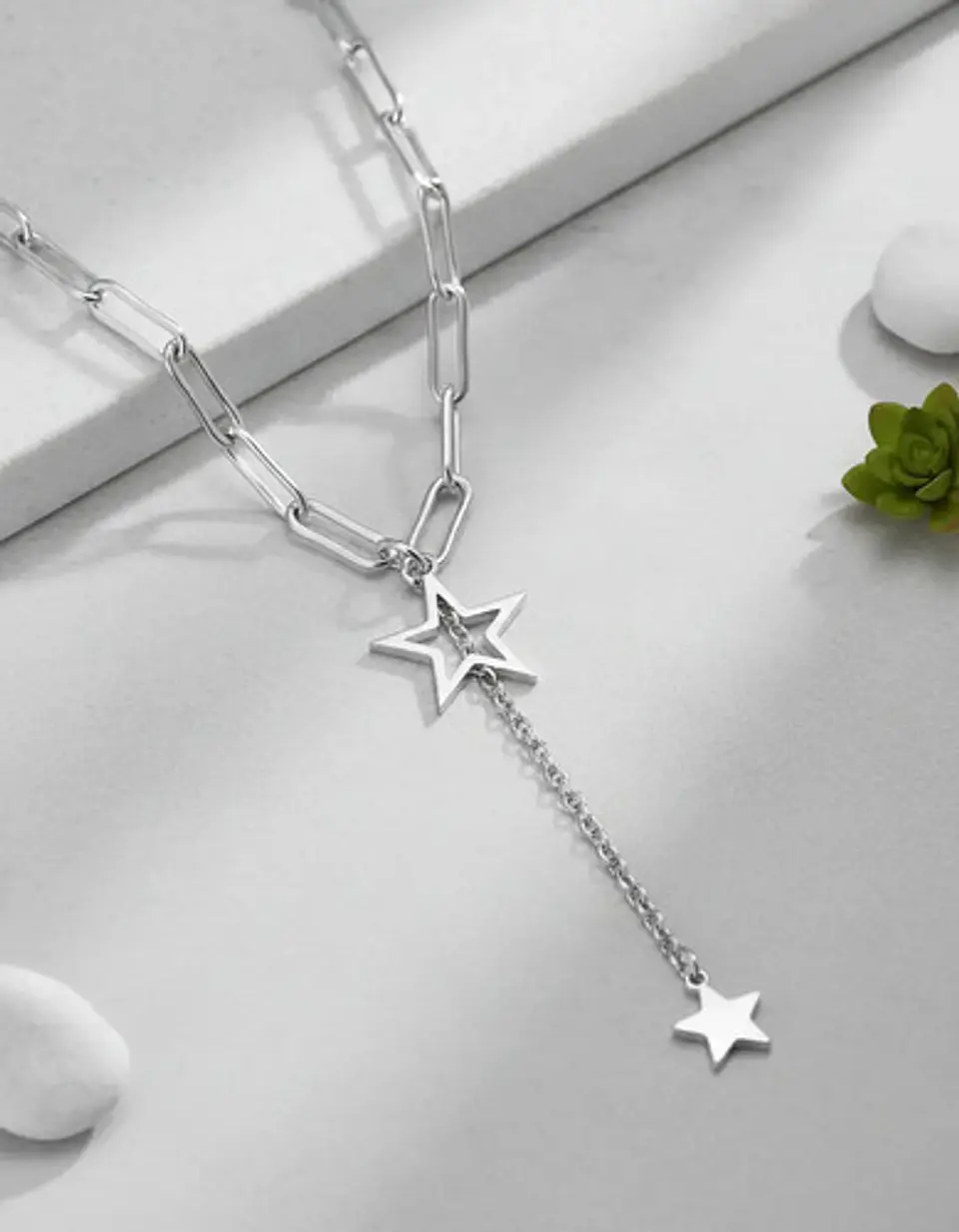 Collar Para Mujer Gargantilla Dije Estrella Doble Tipo Kpop 11