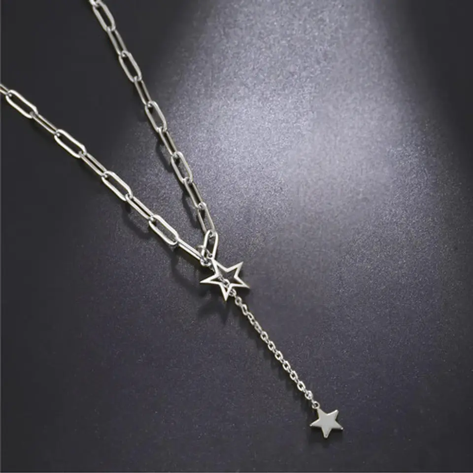 Collar Para Mujer Gargantilla Dije Estrella Doble Tipo Kpop 17