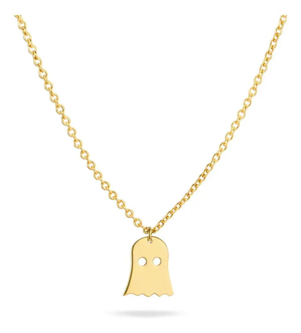 Collar Minimalista En Acero Para Mujeres Dije Fantasma Cute 1