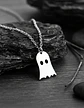 Collar Minimalista En Acero Para Mujeres Dije Fantasma Cute - Miniatura 11