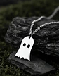 Collar Minimalista En Acero Para Mujeres Dije Fantasma Cute - Miniatura 13