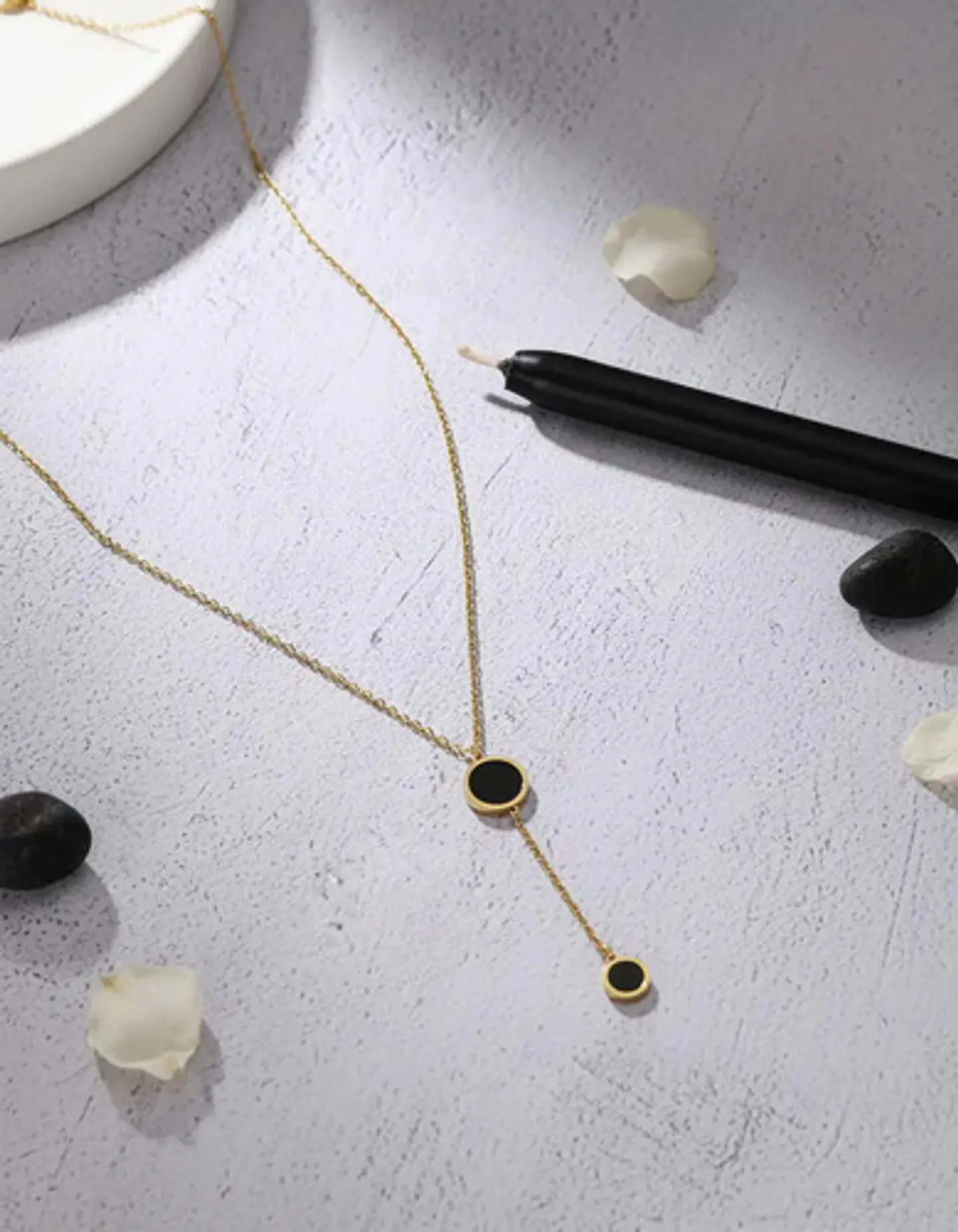 Collar Coreano En Acero Para Mujer Dije Moderno Minimalista 5