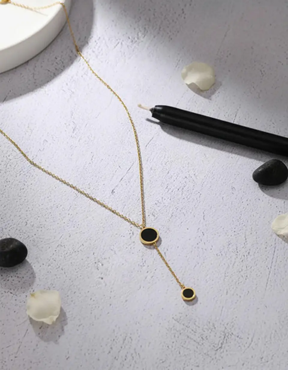 Collar Coreano En Acero Para Mujer Dije Moderno Minimalista 5