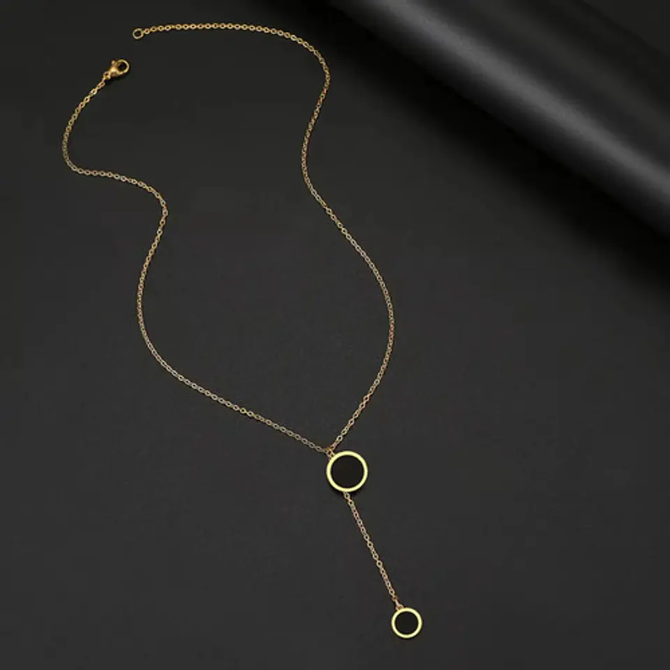 Collar Coreano En Acero Para Mujer Dije Moderno Minimalista 7