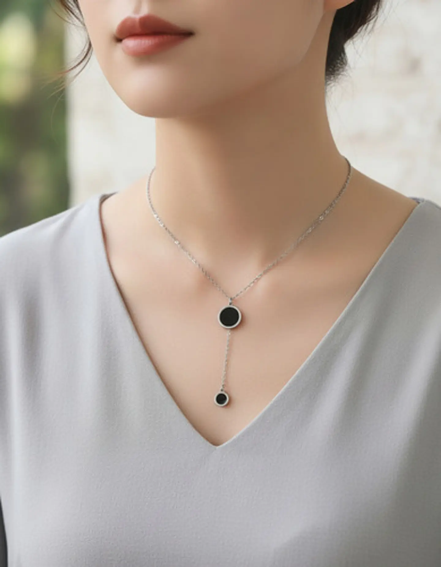 Collar Coreano En Acero Para Mujer Dije Moderno Minimalista 13