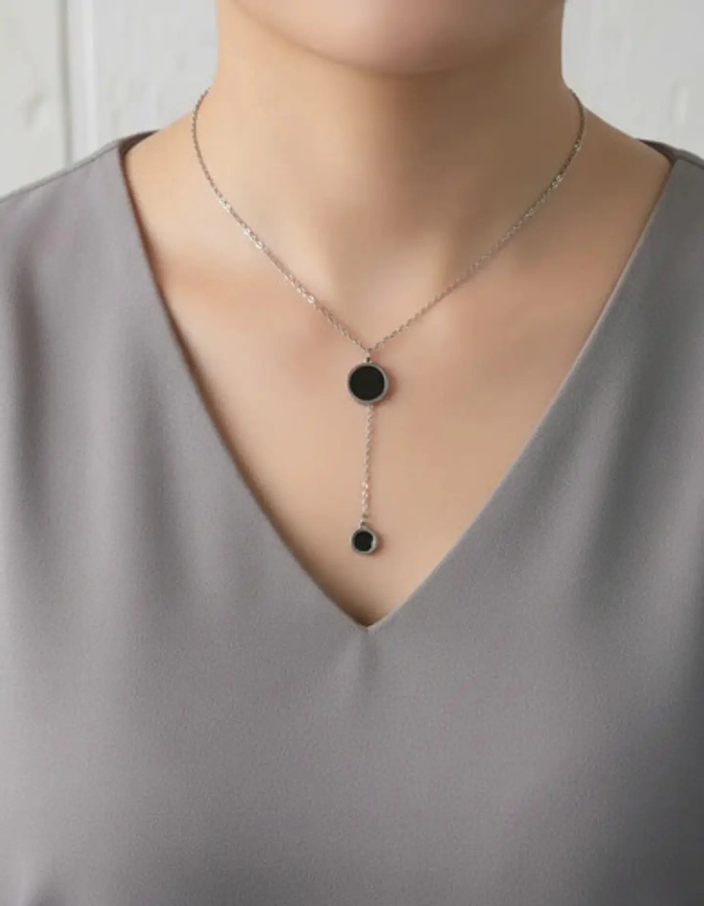 Collar Coreano En Acero Para Mujer Dije Moderno Minimalista 14
