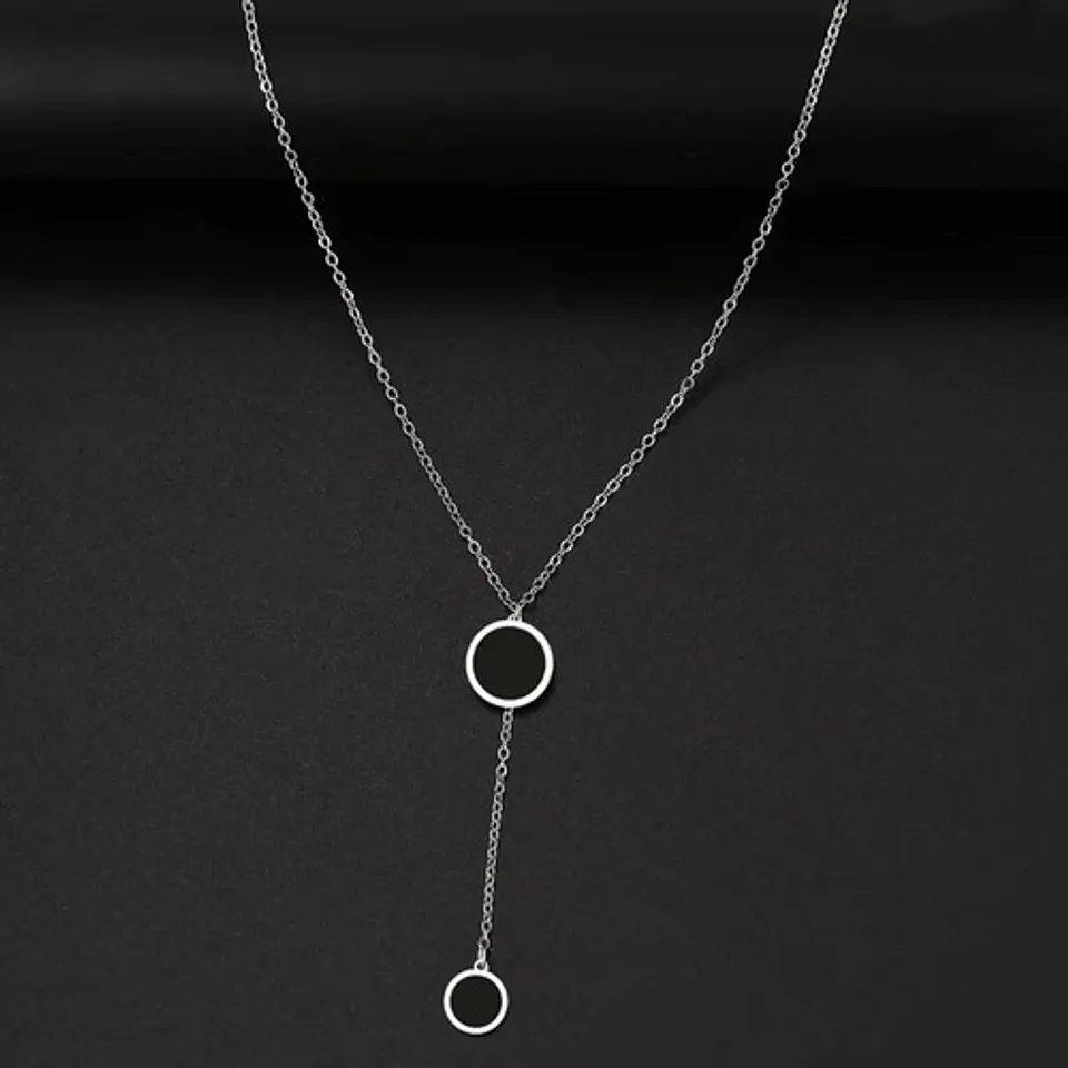 Collar Coreano En Acero Para Mujer Dije Moderno Minimalista 16