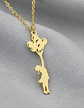 Collar Delicado En Acero Para Mujeres Dije Niña Con Globos - Miniatura 2