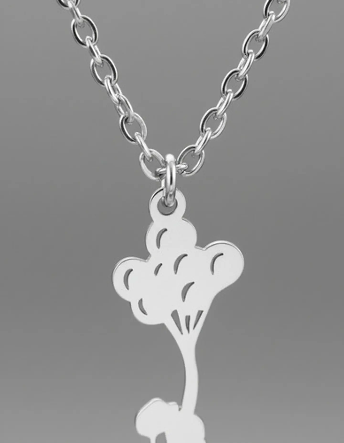 Collar Delicado En Acero Para Mujeres Dije Niña Con Globos 14