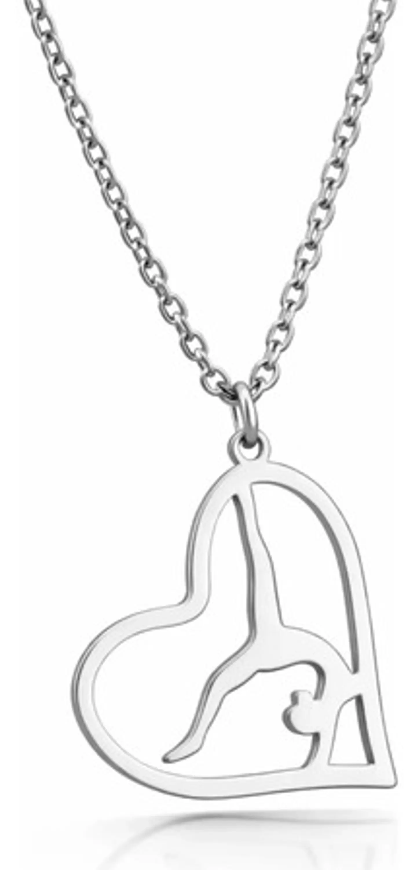 Collar Para Mujeres Dije Corazón Gimnasta De Acero Color Oro 9