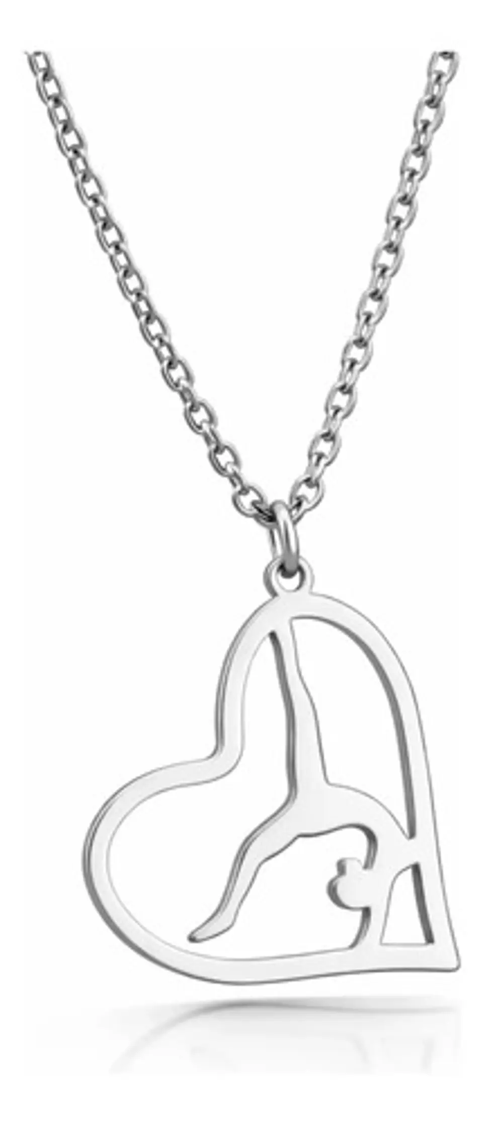 Collar Para Mujeres Dije Corazón Gimnasta De Acero Color Oro 9