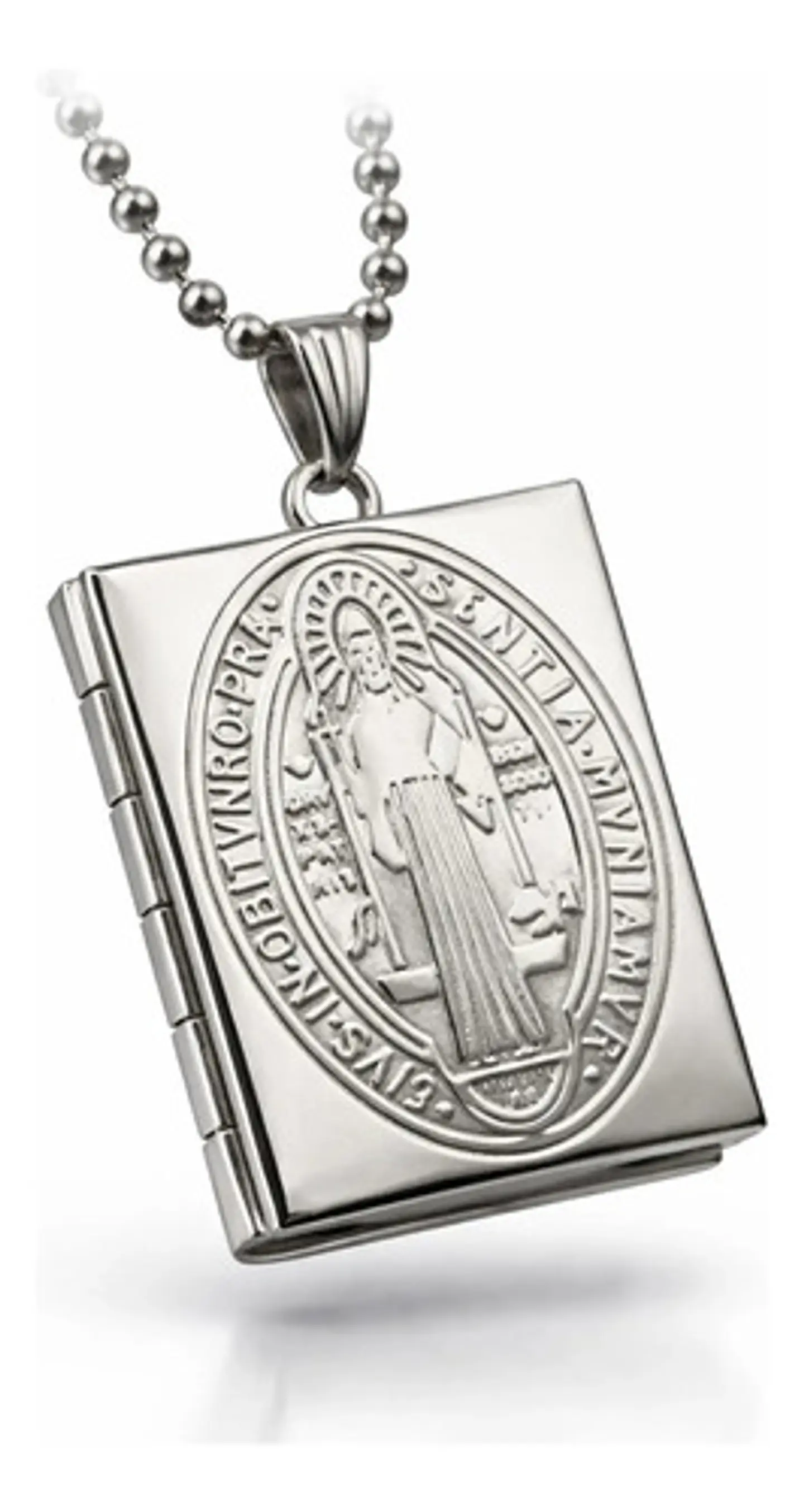 Collar Para Hombres Y Mujeres Dije Medallón Libro San Benito 1