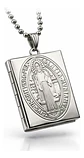 Collar Para Hombres Y Mujeres Dije Medallón Libro San Benito - Miniatura 1