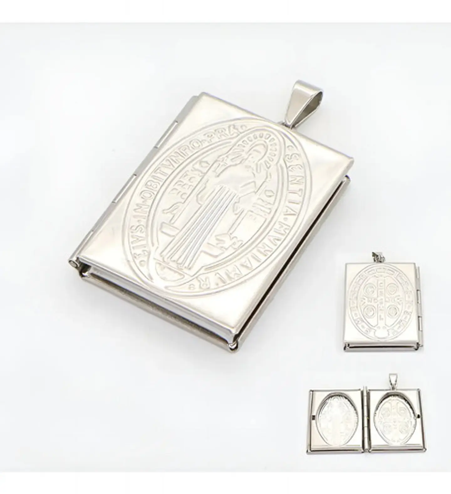 Collar Para Hombres Y Mujeres Dije Medallón Libro San Benito 2