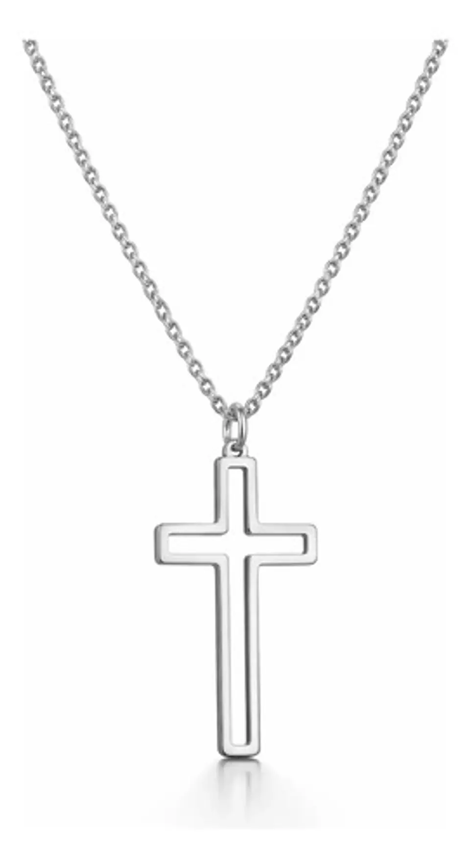 Collar Para Hombre Y Mujer Dije Cruz Hueca Acero Color Oro 7