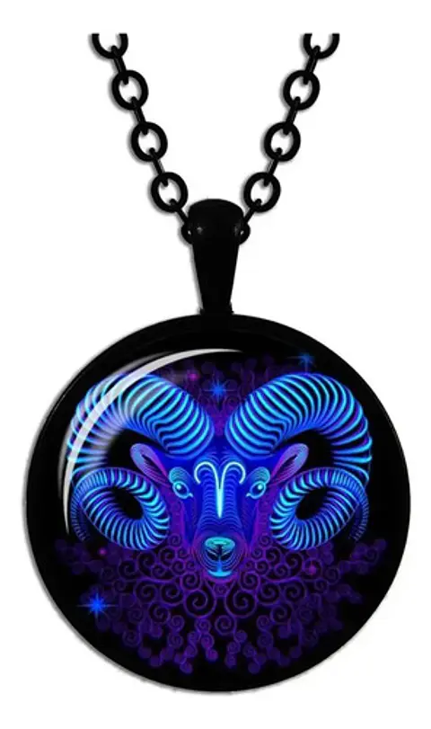 Collar Para Hombres Y Mujeres Dije Cristal Signos Zodiacales
