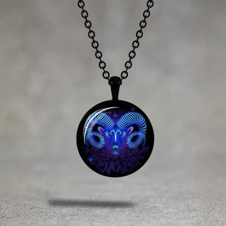 Collar Para Hombres Y Mujeres Dije Cristal Signos Zodiacales 2