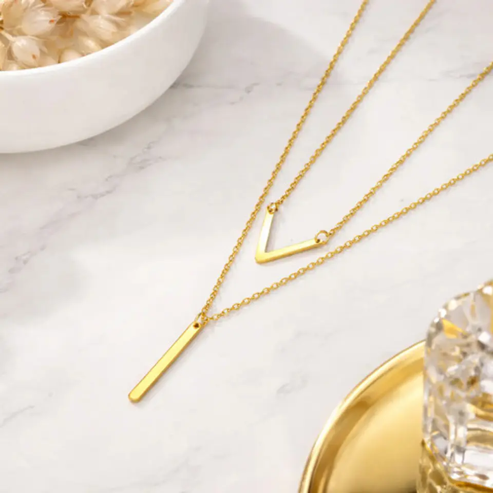 Collar Para Mujer Dijesen V Geométrico  Estilo K Pop Minimal 3