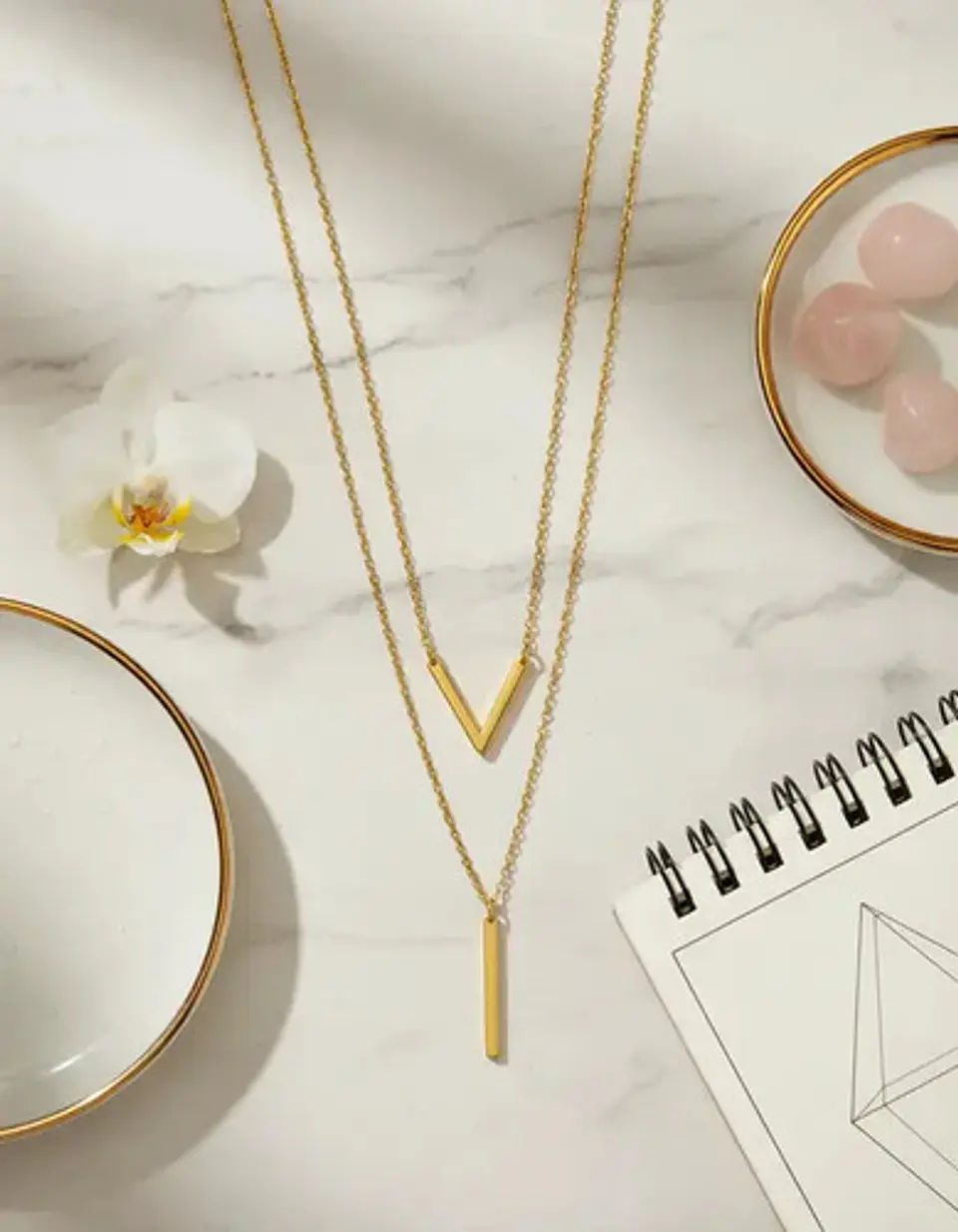 Collar Para Mujer Dijesen V Geométrico  Estilo K Pop Minimal 4