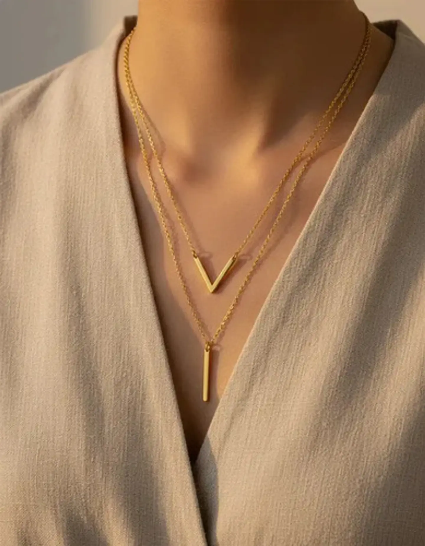 Collar Para Mujer Dijesen V Geométrico  Estilo K Pop Minimal 7