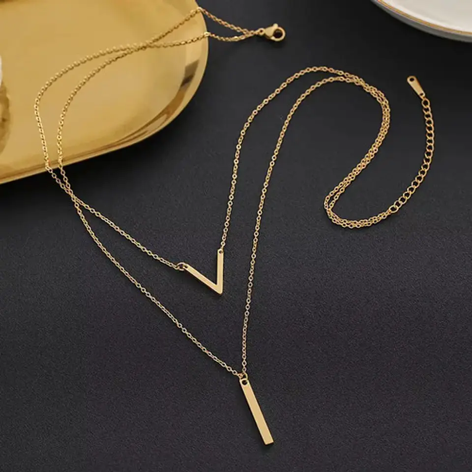 Collar Para Mujer Dijesen V Geométrico  Estilo K Pop Minimal 10