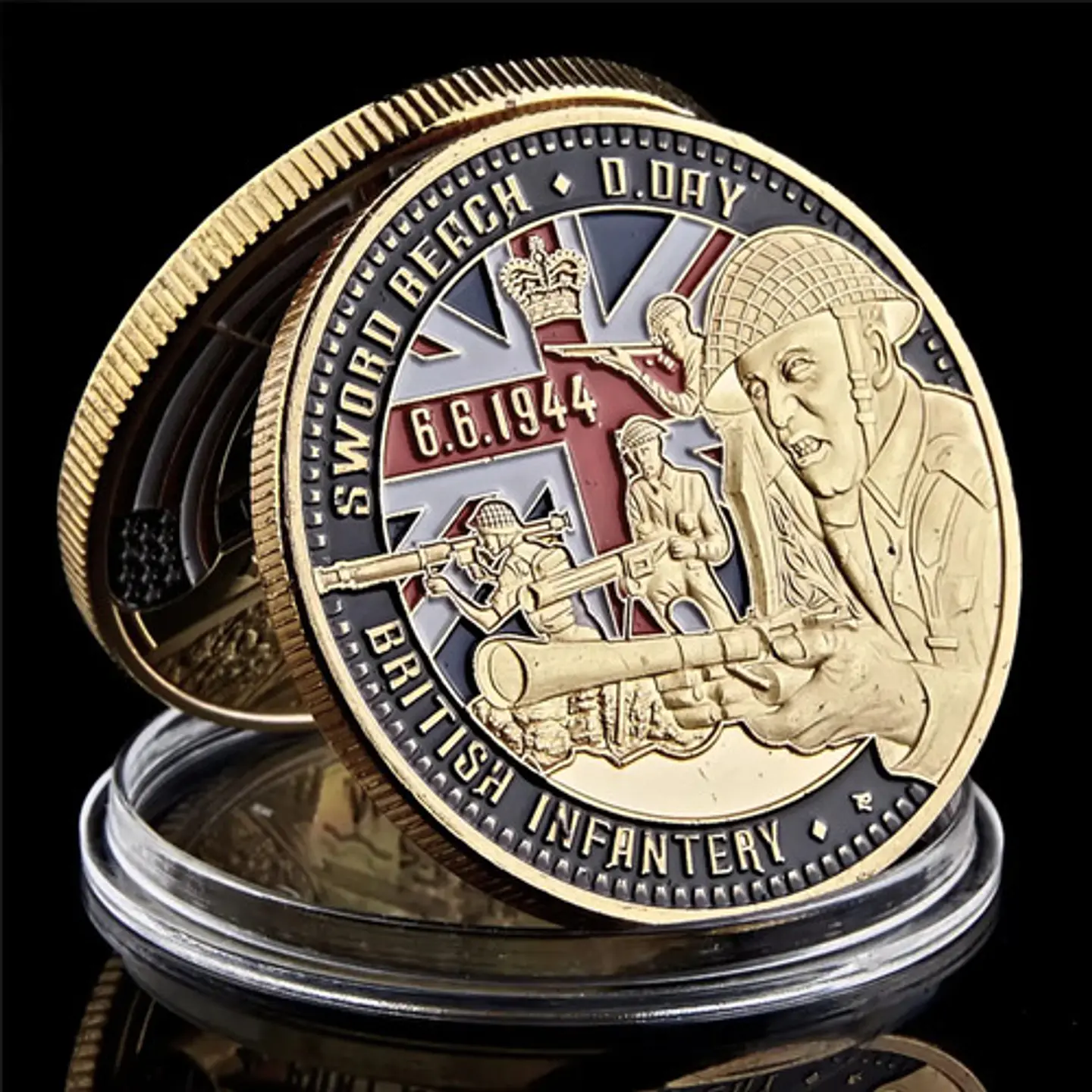 Moneda Coleccionable Militar Honor D-day Gold Beach 6.6.1944 9