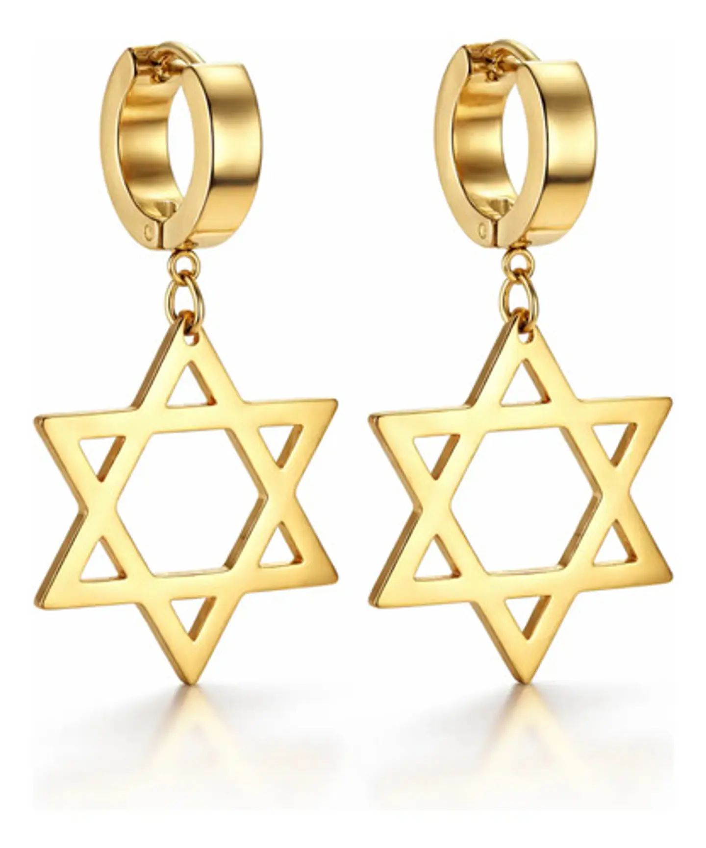 Aretes Para Hombres Mujeres Pendientes Aro Estrella De David 1