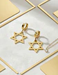 Aretes Para Hombres Mujeres Pendientes Aro Estrella De David - Miniatura 2
