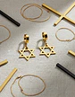 Aretes Para Hombres Mujeres Pendientes Aro Estrella De David - Miniatura 3