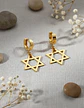Aretes Para Hombres Mujeres Pendientes Aro Estrella De David - Miniatura 8
