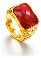 Anillo Para Hombre Mujer Piedra Cristal Ajustable Color Oro - Miniatura 1