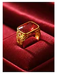 Anillo Para Hombre Mujer Piedra Cristal Ajustable Color Oro - Miniatura 2