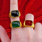 Anillo Para Hombre Mujer Piedra Cristal Ajustable Color Oro - Miniatura 3