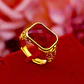 Anillo Para Hombre Mujer Piedra Cristal Ajustable Color Oro - Miniatura 4