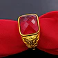 Anillo Para Hombre Mujer Piedra Cristal Ajustable Color Oro - Miniatura 5